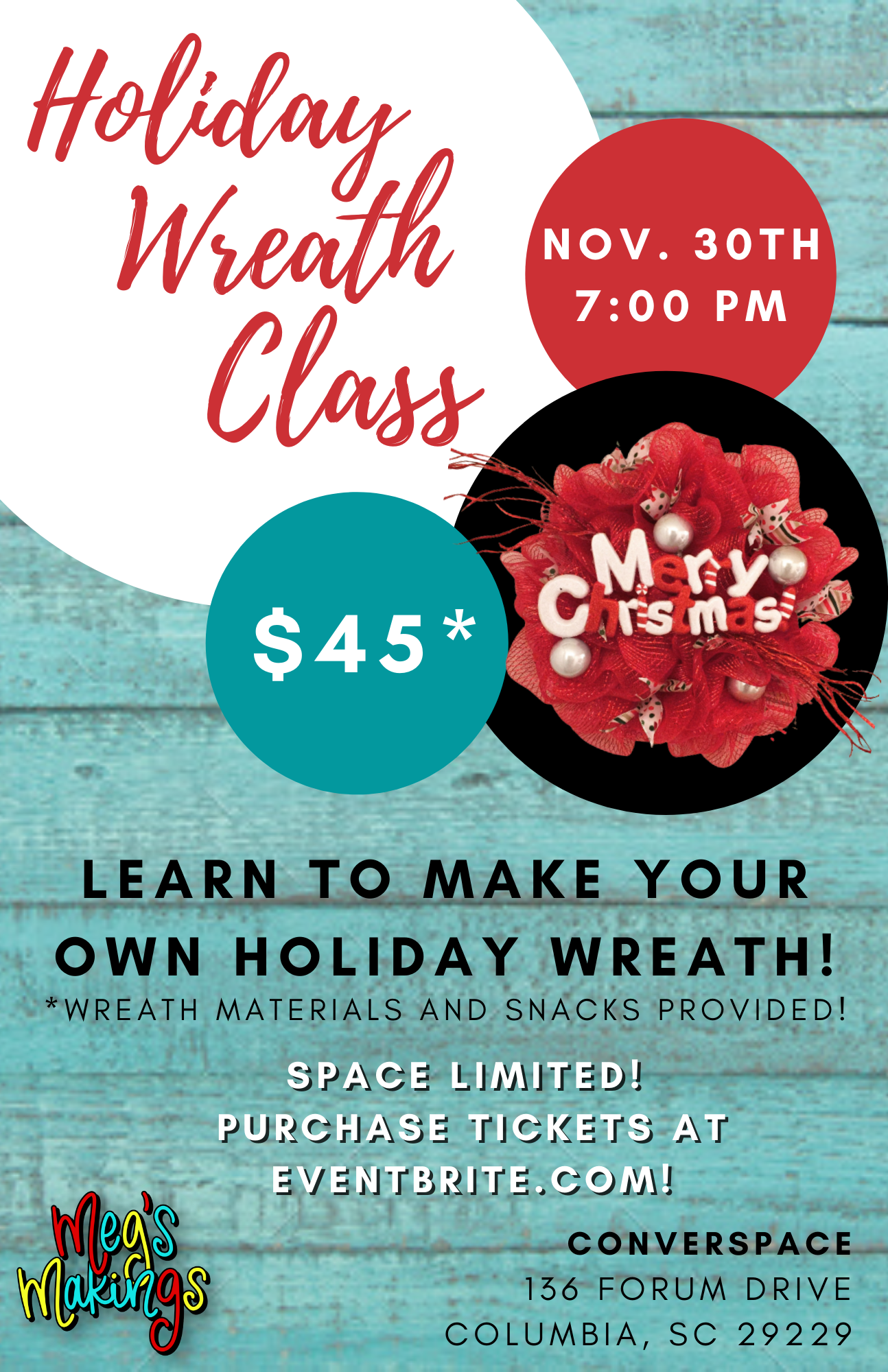Holiday Wreath Class Flyer